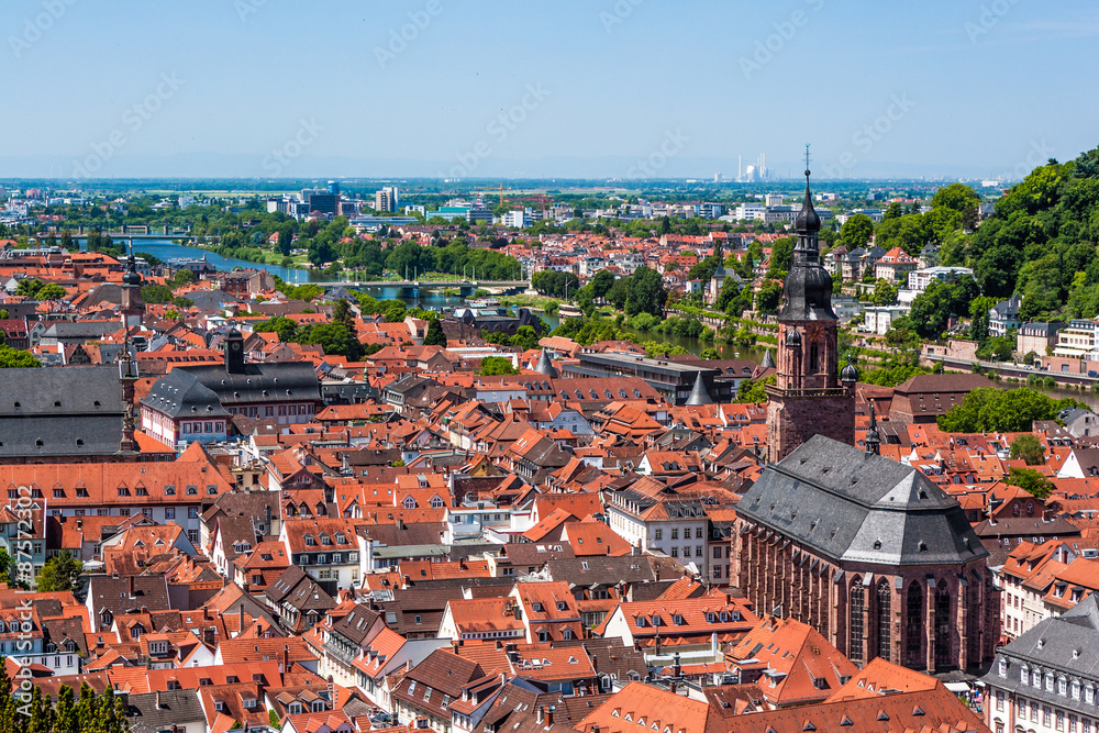 Obraz premium Rooftops of Heidelberg old town, Baden-Wurttemberg, Germany