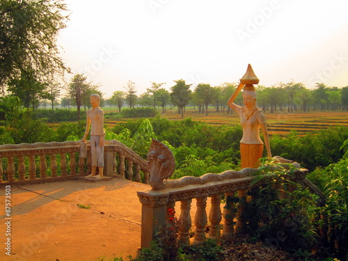 Obraz na plátně Temple sur les îles du Mekong