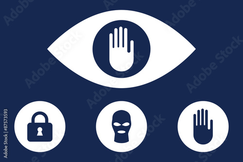 Stop spying vector icon