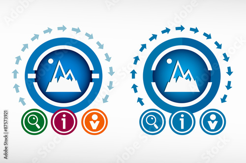 Mountain icon and creative design elements