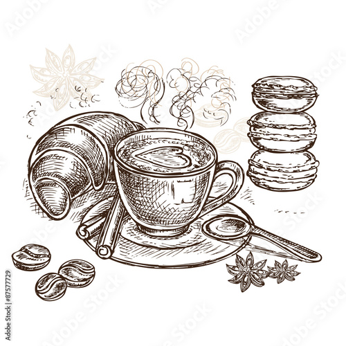 sketch illustration coffee