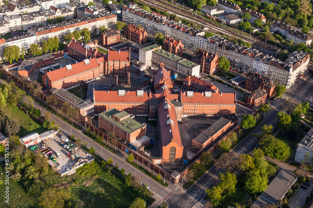 Wroclaw, Poland - May 04, 2015: Aerial view of Wroclaw city