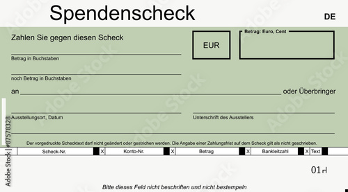 Spendenscheck grün