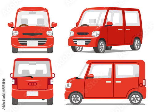 Red car four angle set