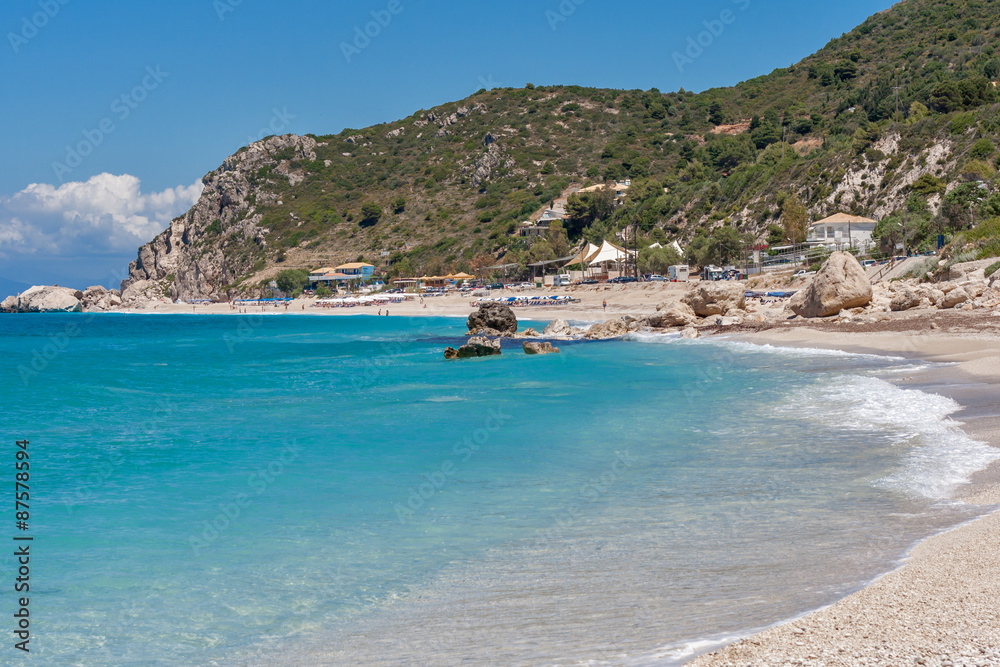 Kathisma beach at the island of Lefkada in Greece