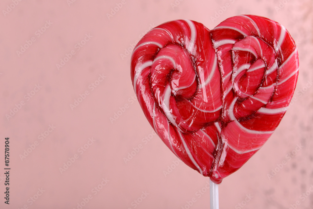 custom made wallpaper toronto digitalBright lollipop in shape of heart on wooden background