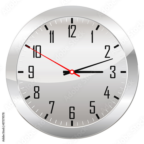 Analog Clock Isolated on a White Background