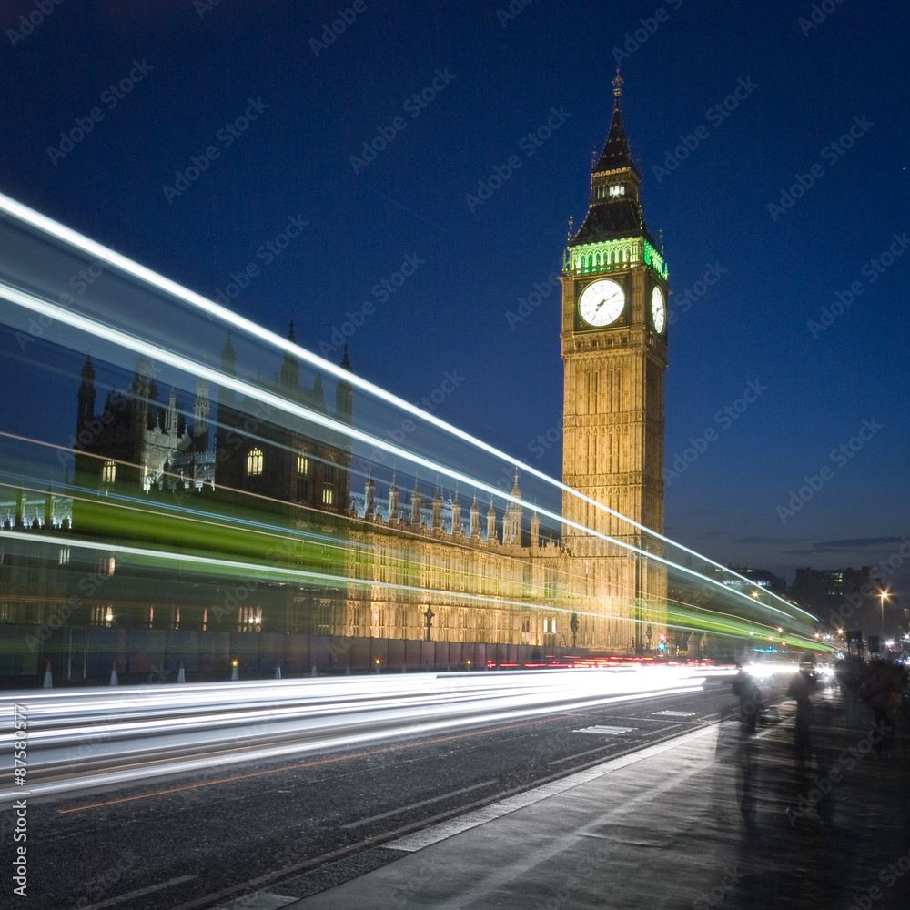 Big Ben, London. Long exposure, night views of the iconic London landmark, Big Ben.