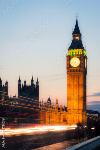 Big Ben, London. Long exposure, night views of the iconic London landmark, Big Ben.