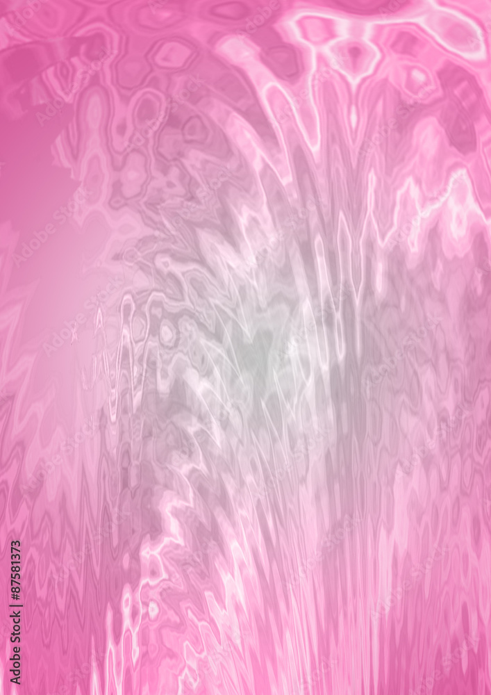 Shiny pink background with white and pink zigzag rays waves and spots
