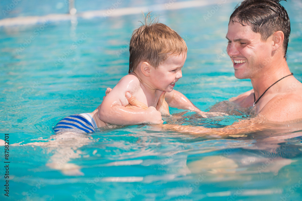 Child playing in water