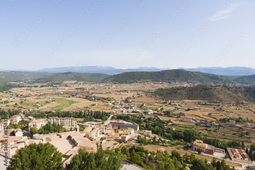 The town and surroundings of Cardona in Catalonia, Spain