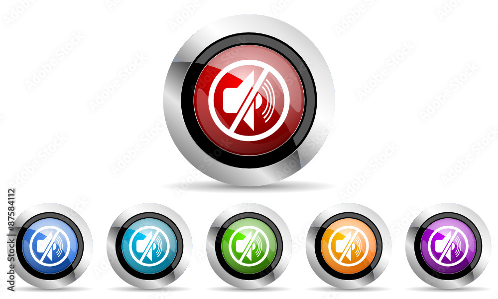 mute vector icons set mute vector icons set