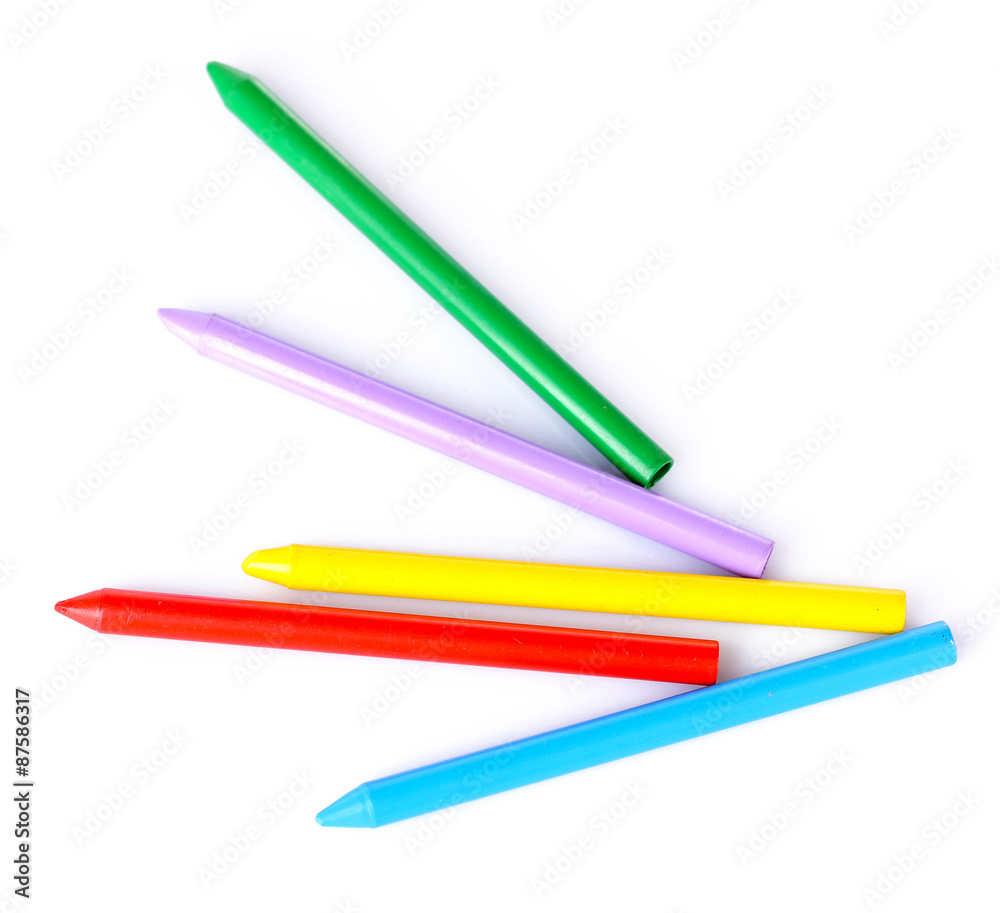 Colorful pastel crayons isolated on white Colorful pastel crayons isolated on white