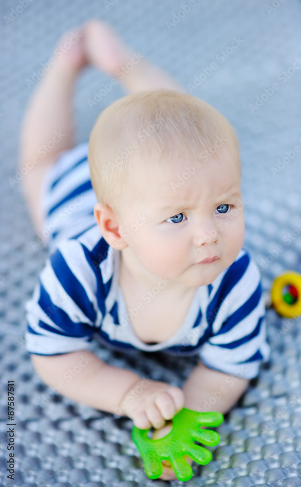 Baby play with bright toy