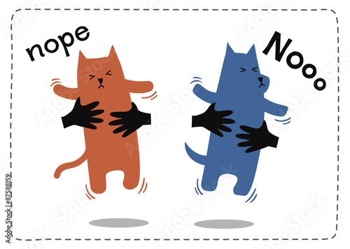 A cat and a dog hate being hugged