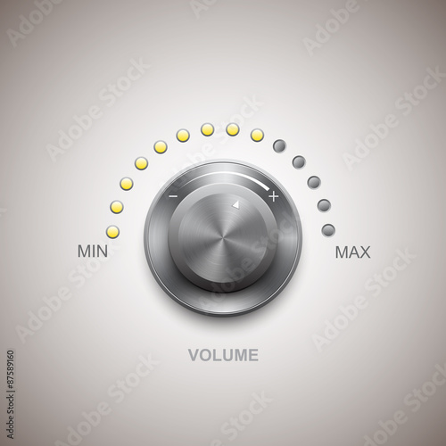 Volume button (music knob) with metal texture
