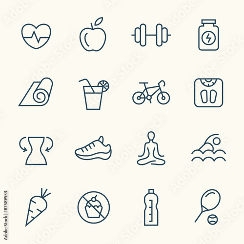 Fitness icon set