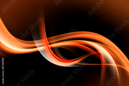 Orange Fire Abstract Waves