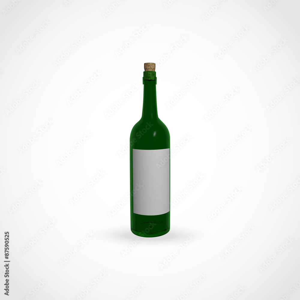 Empty wine bottle with cork. Vector illustration. Empty wine bottle with cork. Vector illustration.