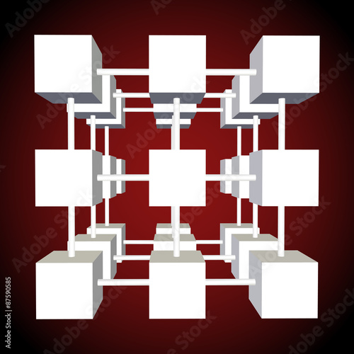 Abstract 3d cubes.Vector il...