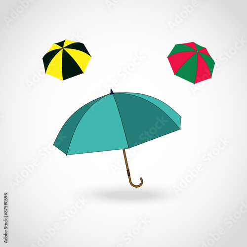 Opened umbrella isolated on...