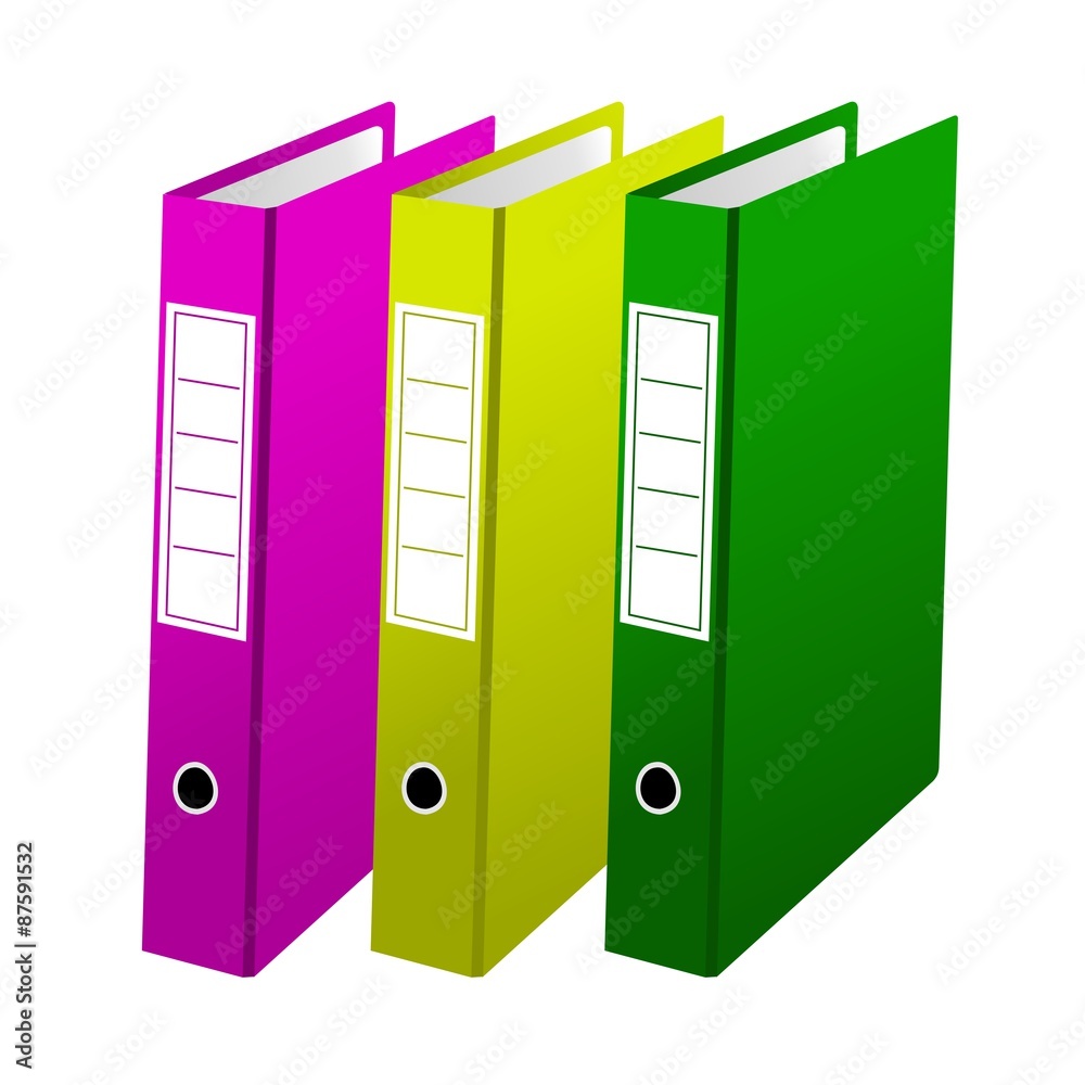 Three office folders Three office folders