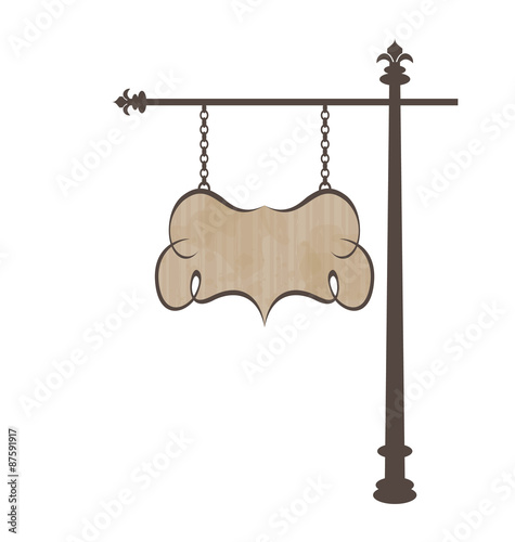 Wooden noticeboard with forged elements