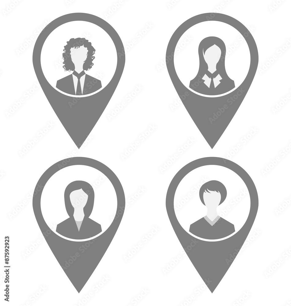 Set icon front portrait woman for webdesign Set icon front portrait woman for webdesign