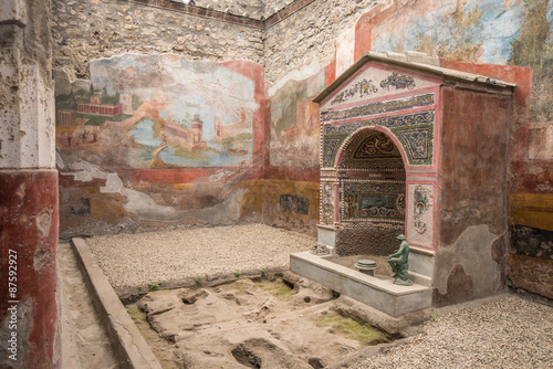 Photo Interior of Casa della Fontana Piccola, Pompeii, Italy