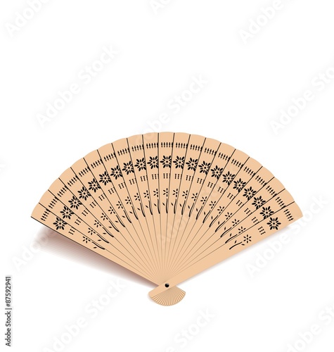 wooden oriental fan