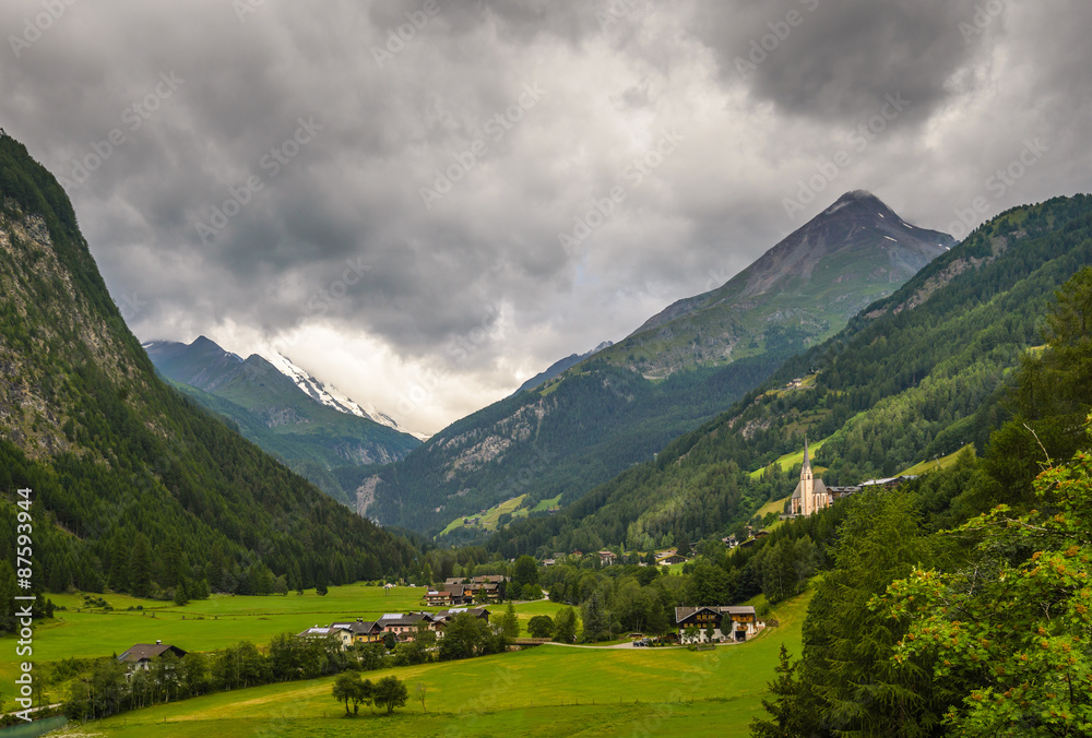 Village Heiligenblut at the foot of the Alps in Austria
