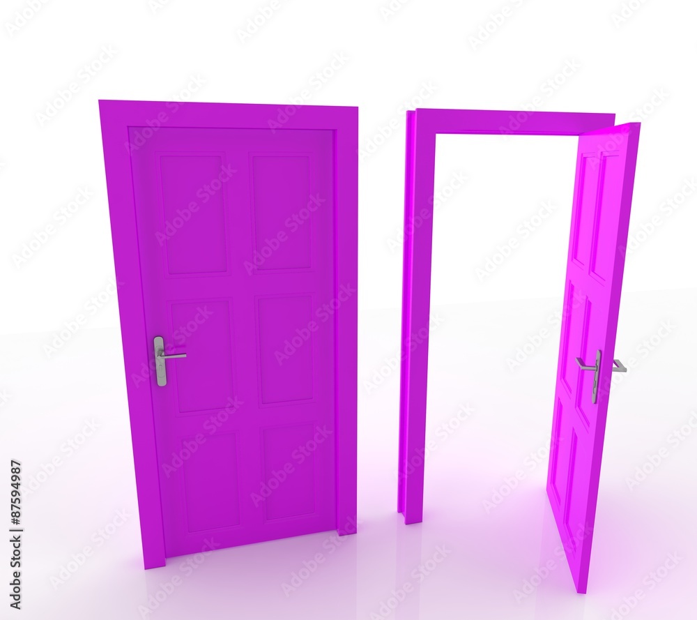 Closed and Open Doors Isolated Closed and Open Doors Isolated