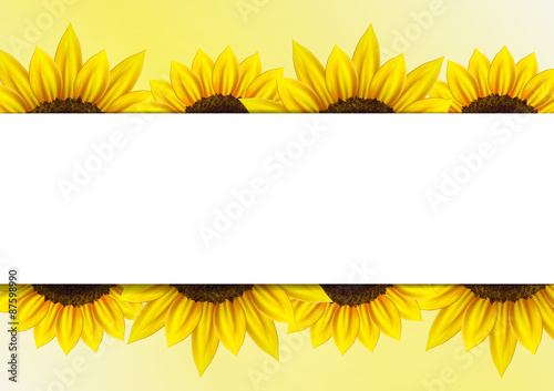 Fototapeta Naklejka Na Ścianę i Meble -  Sunflower vector background for image and text