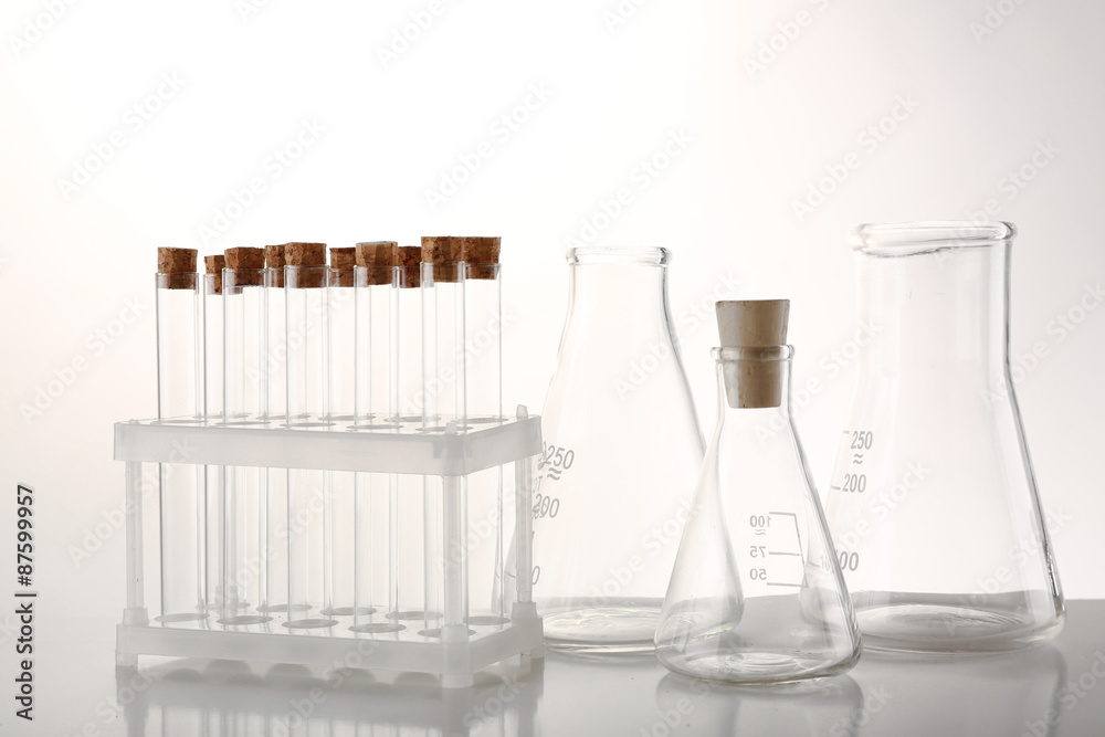 Empty laboratory test tubes isolated on white Empty laboratory test tubes isolated on white