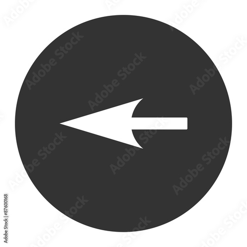Cuadro en lienzo Sharp Left Arrow flat white and gray colors round button
