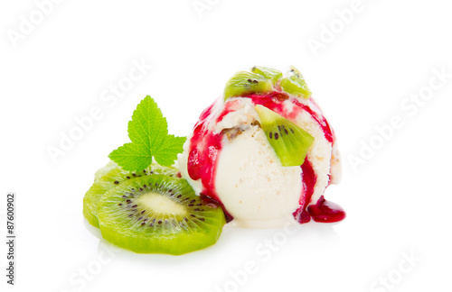 Ice cream with kiwi. photo