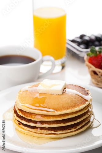 Breakfast, Pancake, Food.