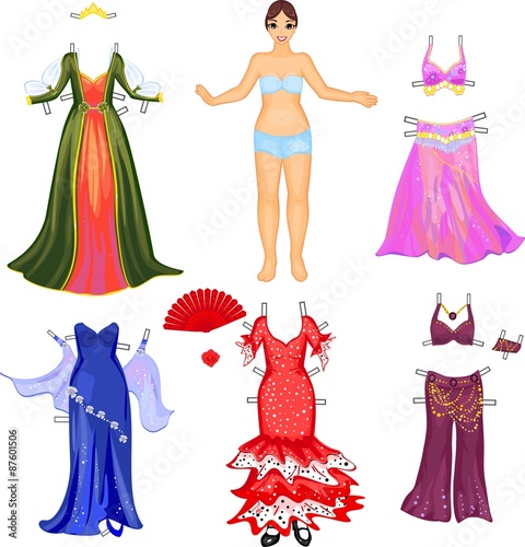 Girl with different dresses