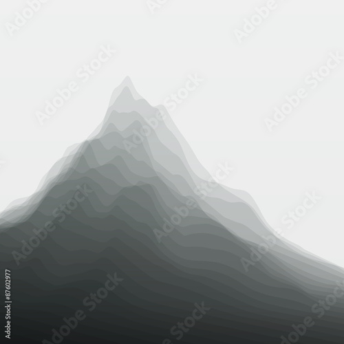 Mountain Landscape. Vector Silhouettes Of Mountains Backgrounds.