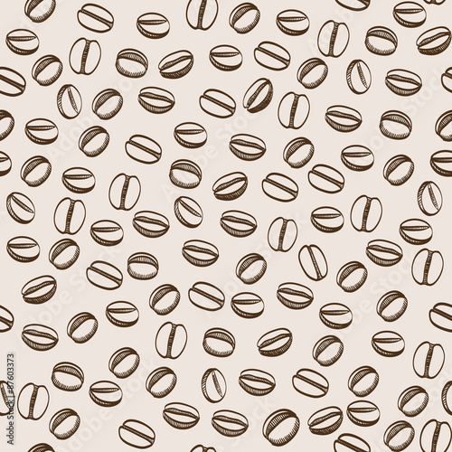 Vector hand drawn coffee seamless pattern.