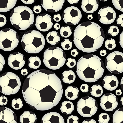soccer and football balls dark seamless vector pattern eps10