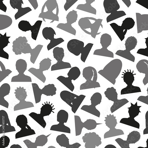 men and women head simple avatar icons seamless pattern eps10