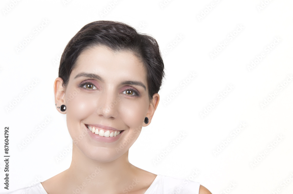 friendly smiling young woman friendly smiling young woman