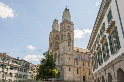 Zürich, Altstadt, Stadt, Grossmünster, Münster, Niederdorf, historische Altstadthäuser, Limmat, Schweiz