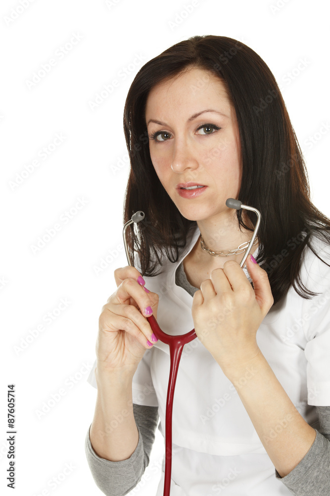 Nurse or doctor with stethoscope. Nurse or doctor with stethoscope.