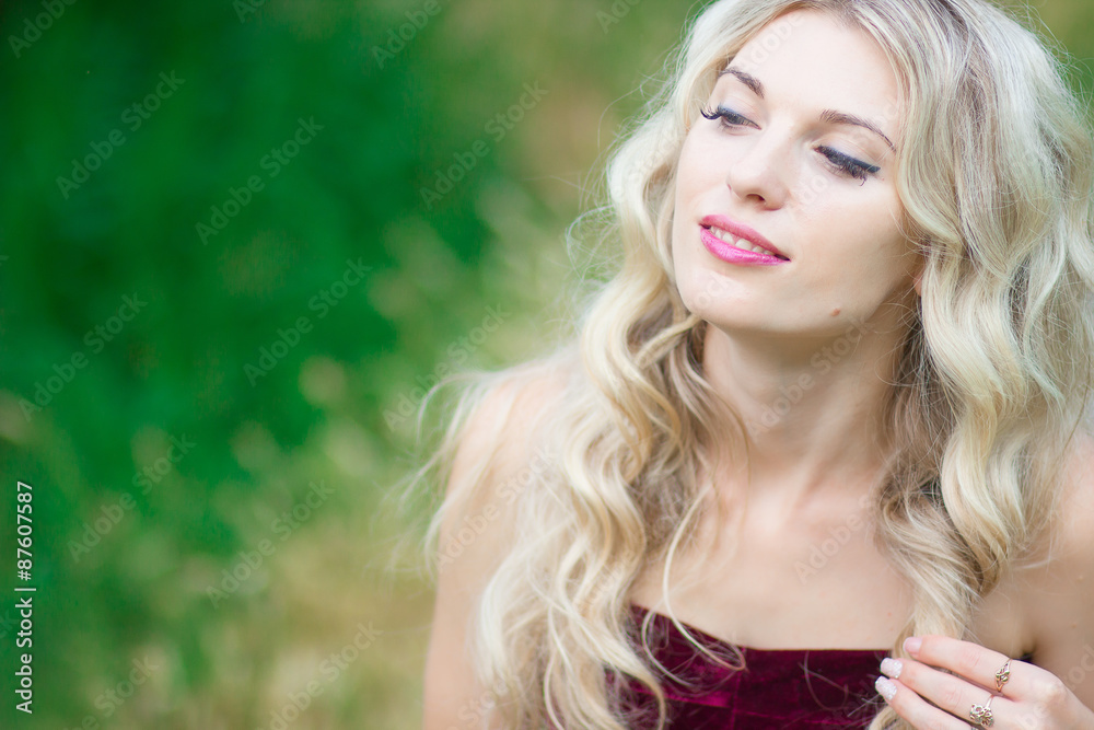 Portrait of beautiful young woman with berries in basket Portrait of beautiful young woman with berries in basket