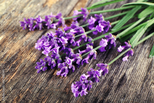 Lavender flowers on table close up