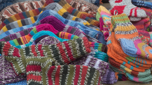 Finnish winter woolen colorful socks