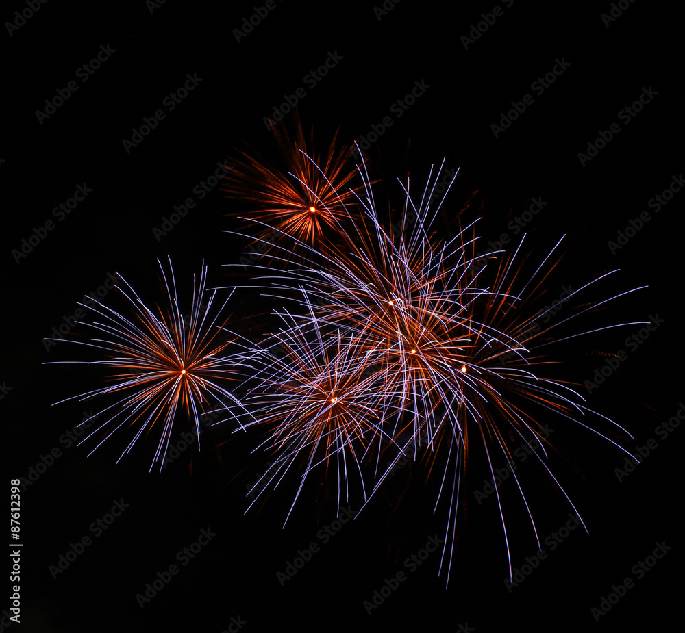 purple firework abstract background, happy new year